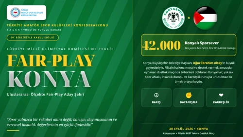 Konya, Fair-Play Şehri Adayı Oluyor: TASKK’tan Oy Birliğiyle Karar